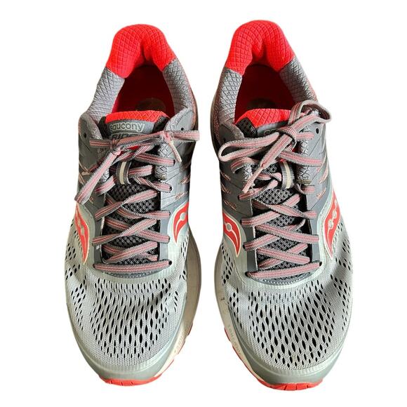 Women’s Silver and Neon Coral Saucony Running Shoes 9.5 - Picture 2 of 5